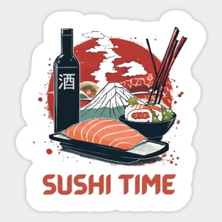 Sushi Time! - Men's and Women's Japanese Sushi and Sake Sticker